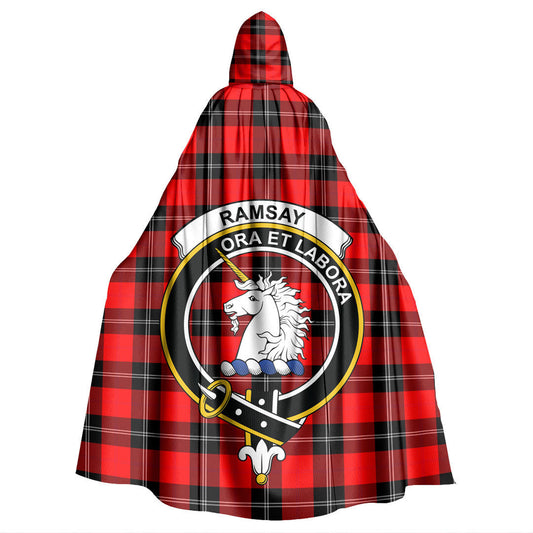 Ramsay Modern Tartan Crest Hooded Cloak