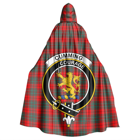 Cumming Modern Tartan Crest Hooded Cloak