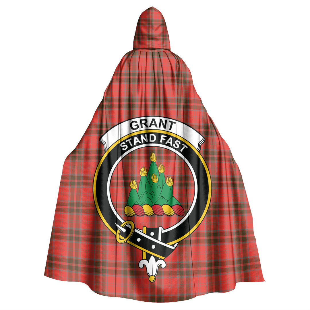 Grant Weathered Tartan Crest Hooded Cloak