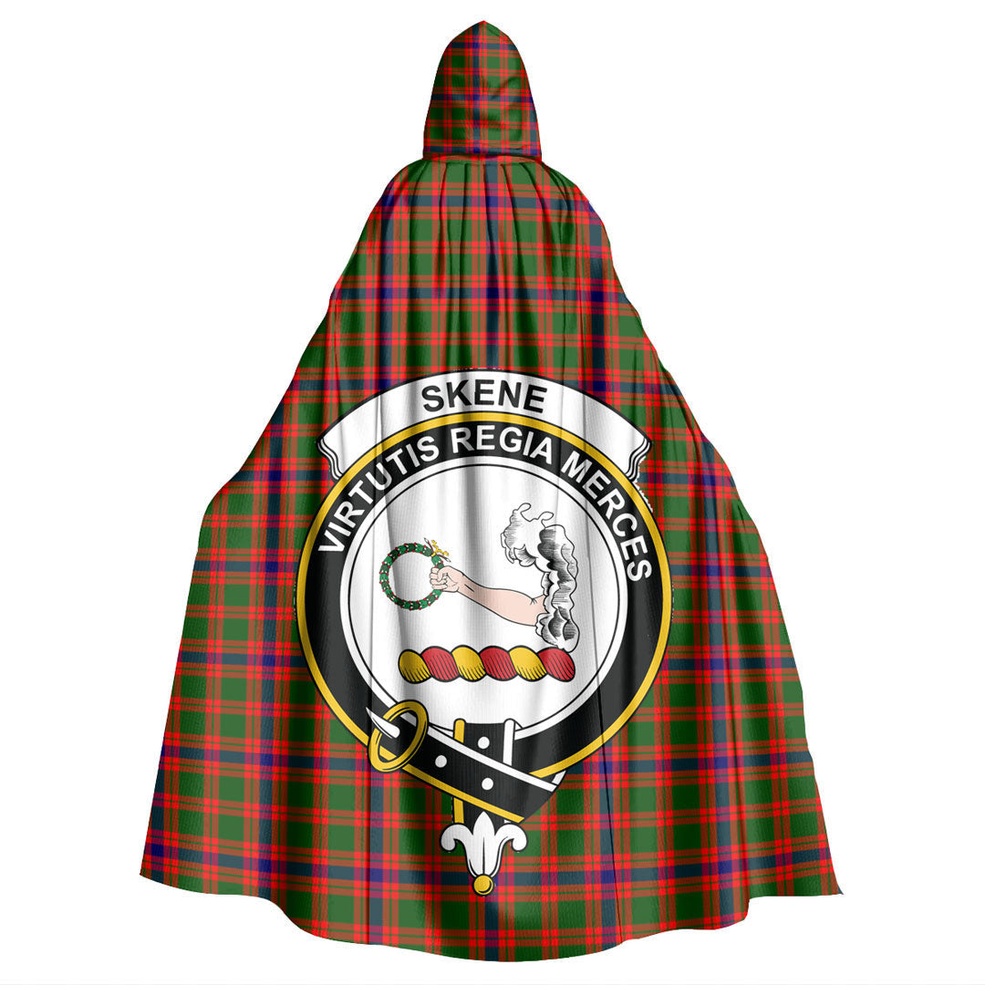 Skene Modern Tartan Crest Hooded Cloak