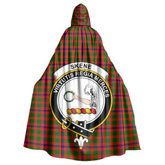 Skene Modern Tartan Crest Hooded Cloak