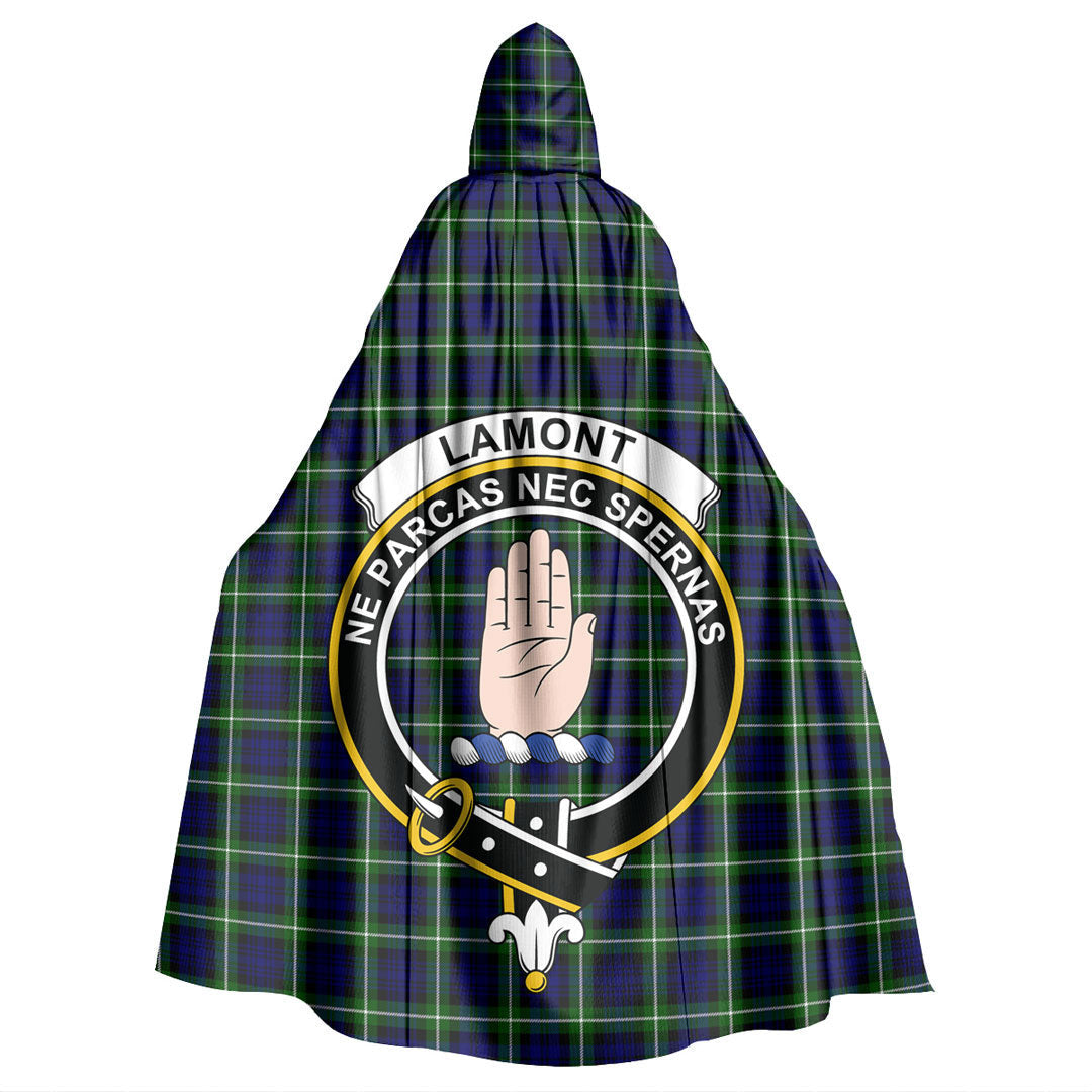 Lamont Modern Tartan Crest Hooded Cloak