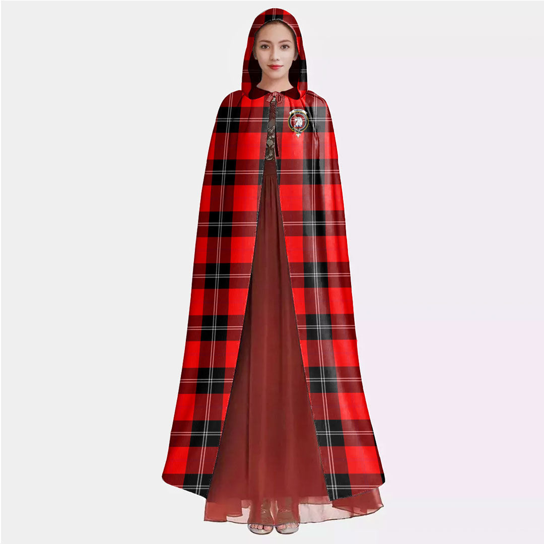 Ramsay Modern Tartan Crest Hooded Cloak