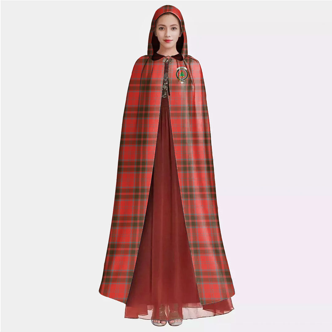 Grant Weathered Tartan Crest Hooded Cloak