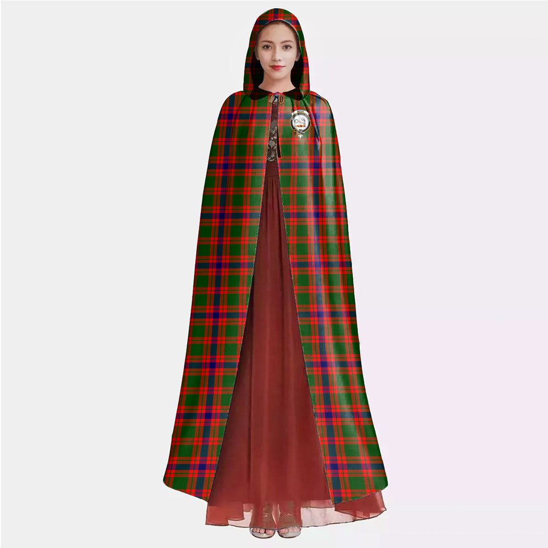 Skene Modern Tartan Crest Hooded Cloak