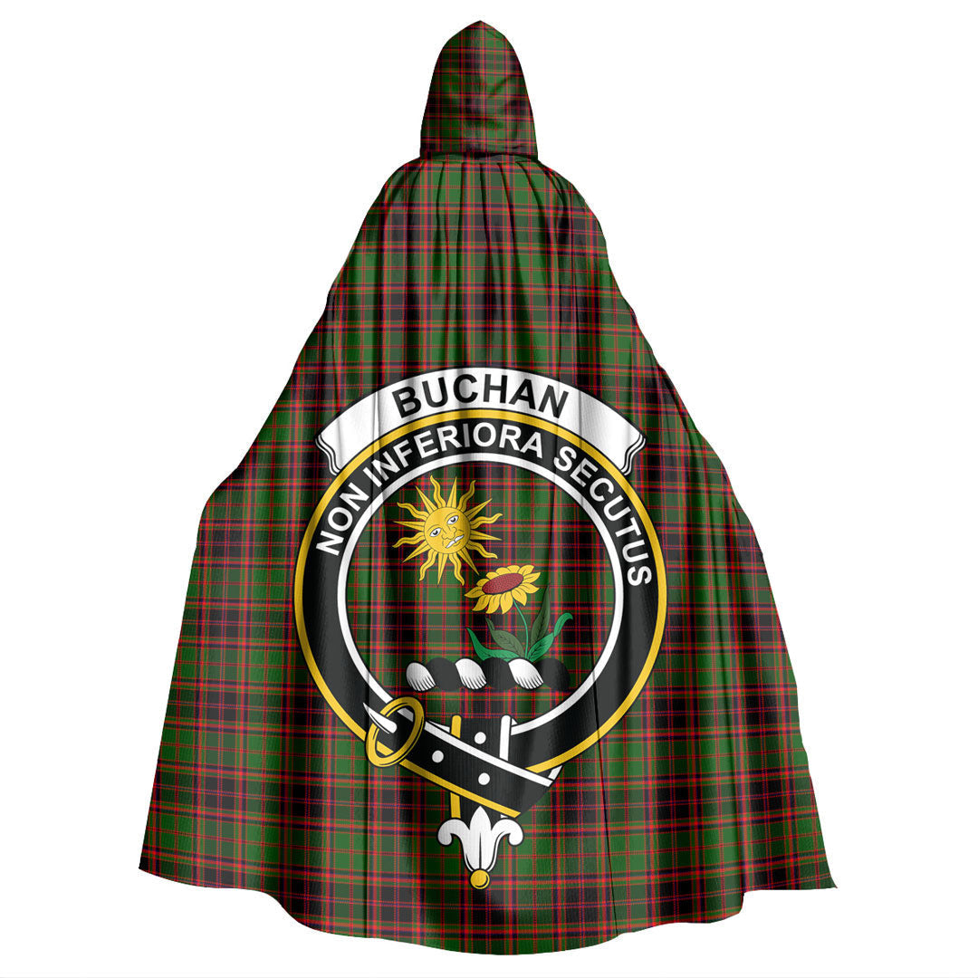 Buchan Modern Tartan Crest Hooded Cloak