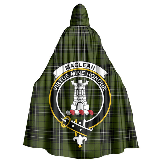 MacLean Hunting Tartan Crest Hooded Cloak