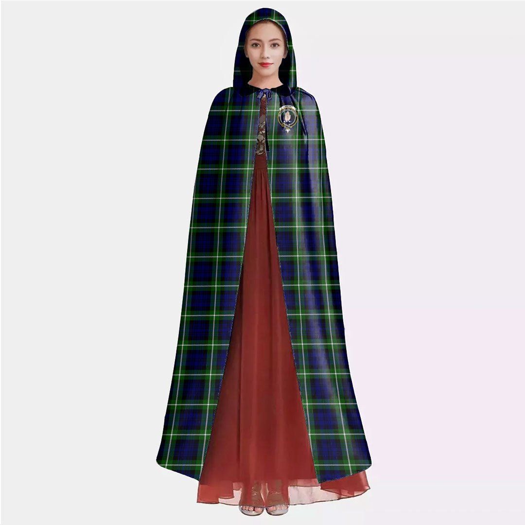 Lamont Modern Tartan Crest Hooded Cloak