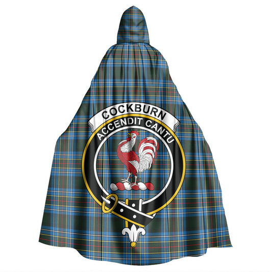 Cockburn Modern Tartan Crest Hooded Cloak