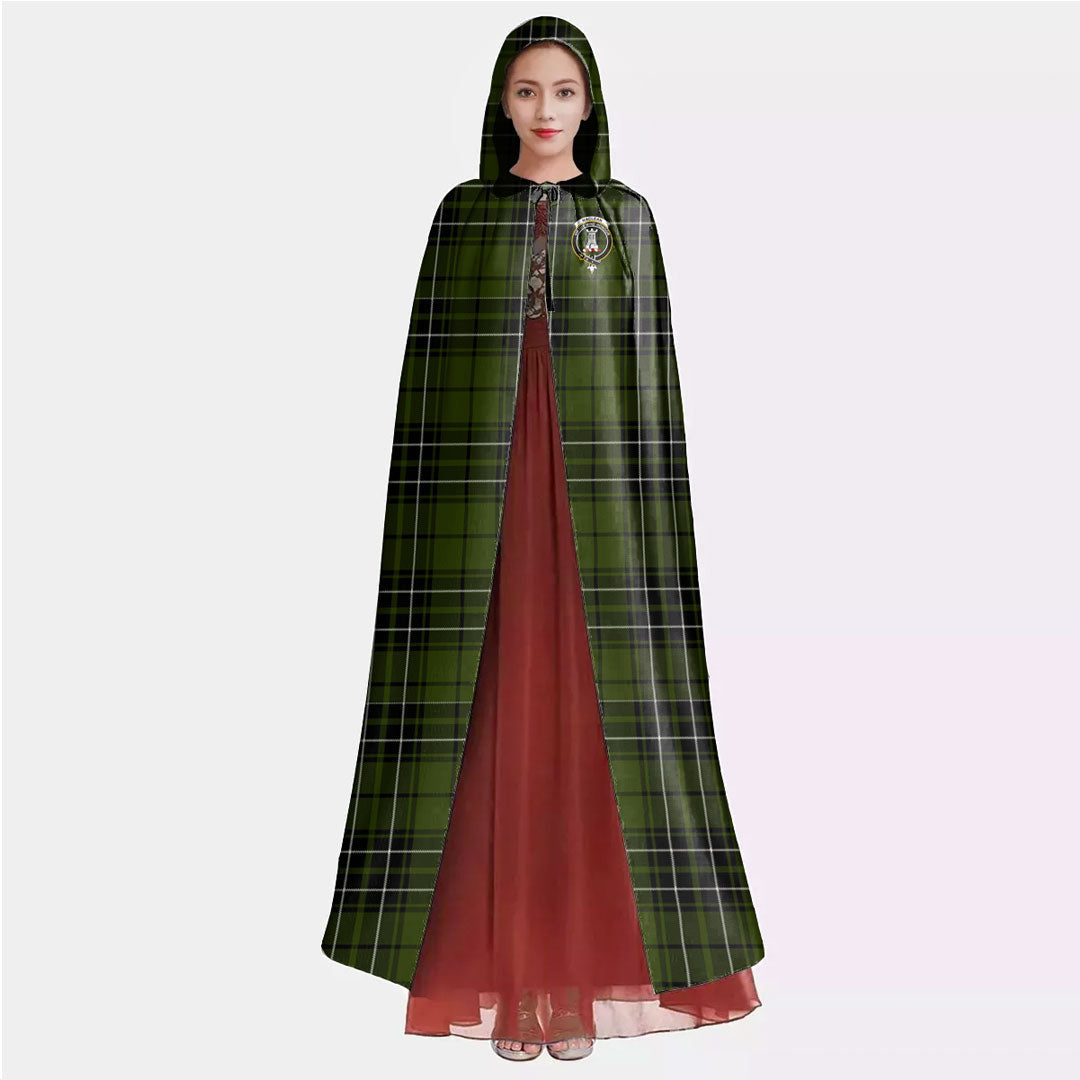 MacLean Hunting Tartan Crest Hooded Cloak