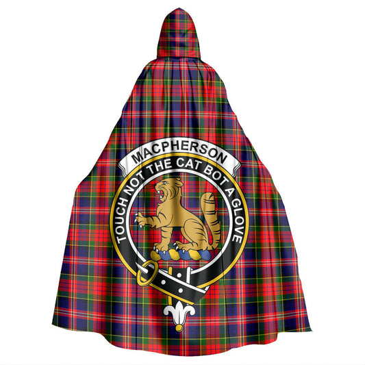 MacPherson Modern Tartan Crest Hooded Cloak