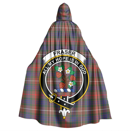 Fraser Hunting Modern Tartan Crest Hooded Cloak