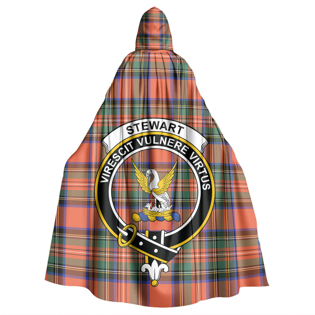 Stewart Royal Ancient Tartan Crest Hooded Cloak