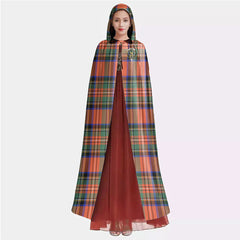 Stewart Royal Ancient Tartan Crest Hooded Cloak