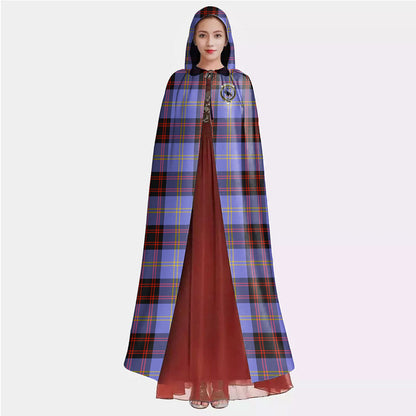 Rutherford Tartan Crest Hooded Cloak