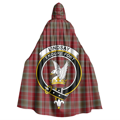 Lindsay Weathered Tartan Crest Hooded Cloak