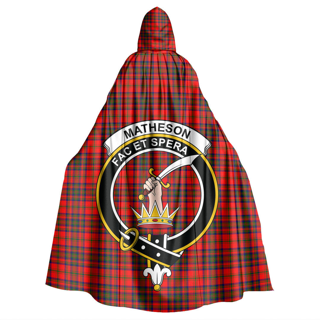 Matheson Modern Tartan Crest Hooded Cloak