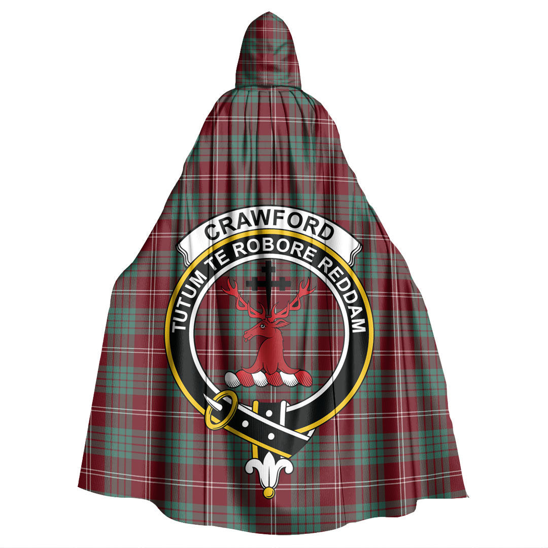 Crawford Modern Tartan Crest Hooded Cloak