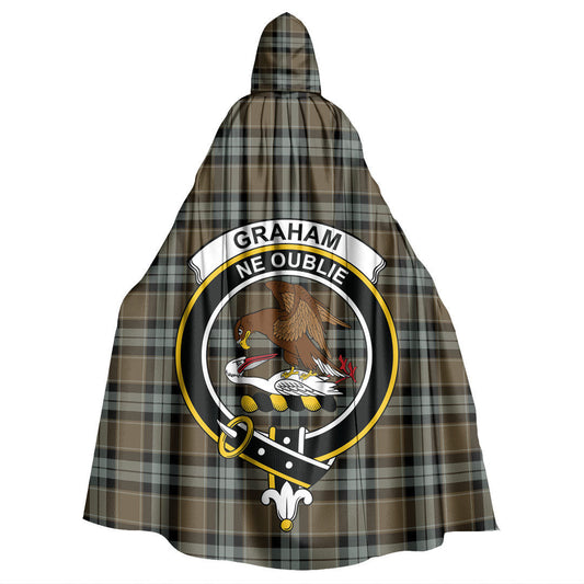 Graham of Menteith Weathered Tartan Crest Hooded Cloak