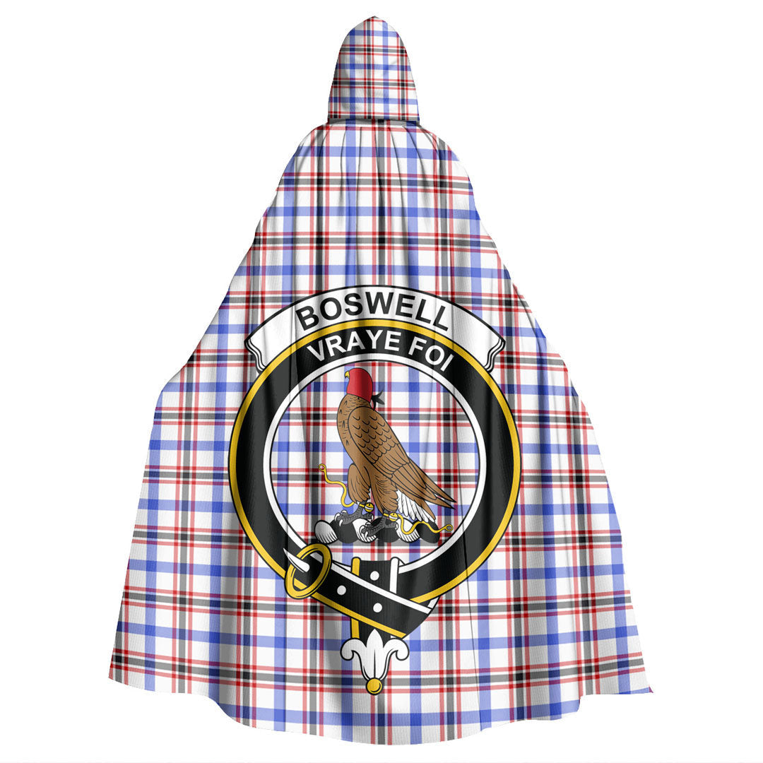 Boswell Modern Tartan Crest Hooded Cloak