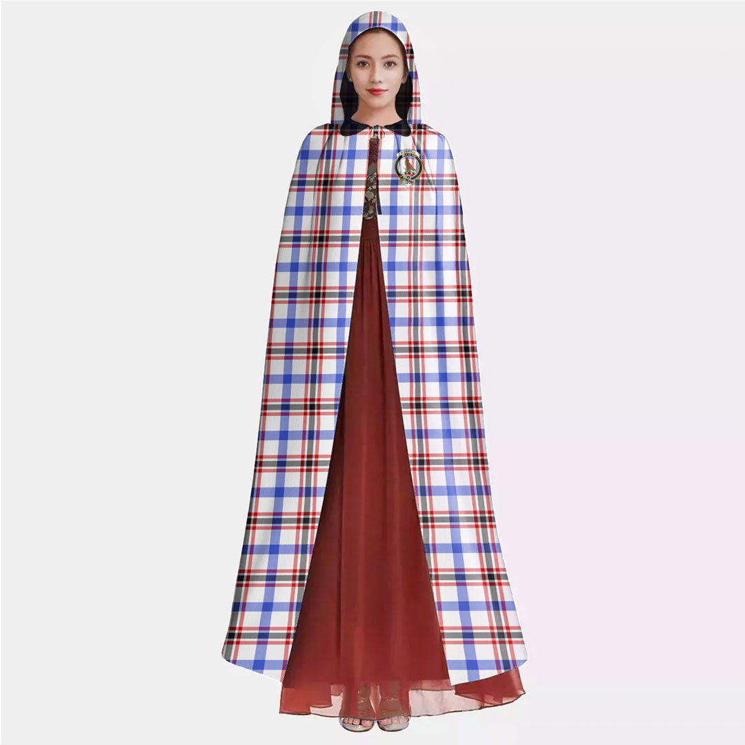 Boswell Modern Tartan Crest Hooded Cloak