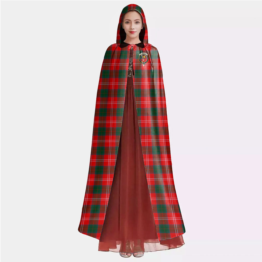 Chisholm Modern Tartan Crest Hooded Cloak