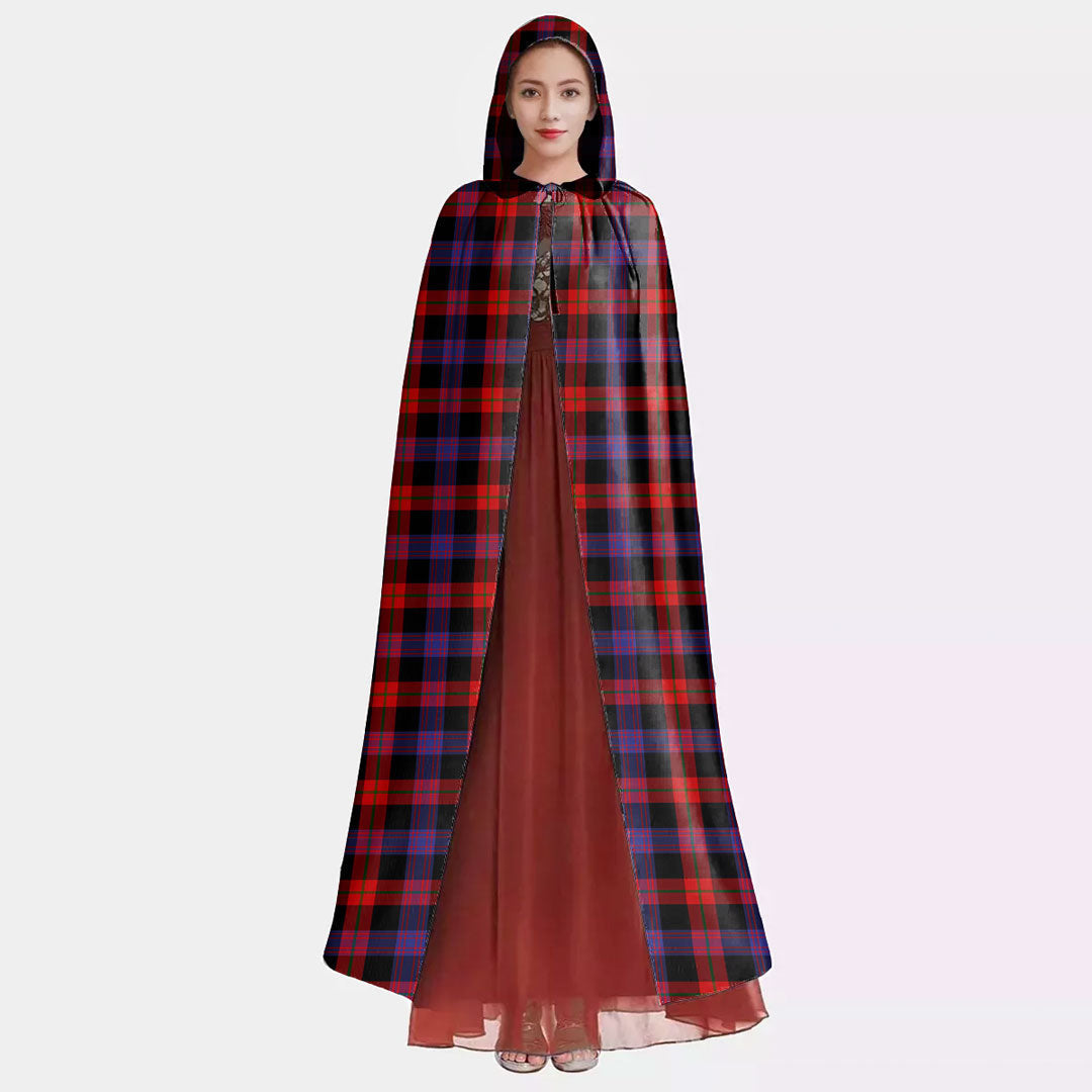 Brown Modern Tartan Plaid Hooded Cloak