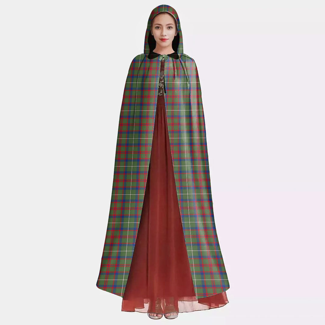 Shaw Green Modern Tartan Plaid Hooded Cloak