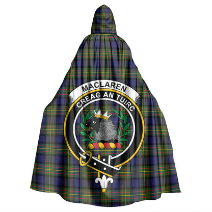 MacLaren Modern Tartan Crest Hooded Cloak