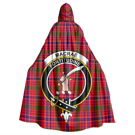 MacRae Modern Tartan Crest Hooded Cloak