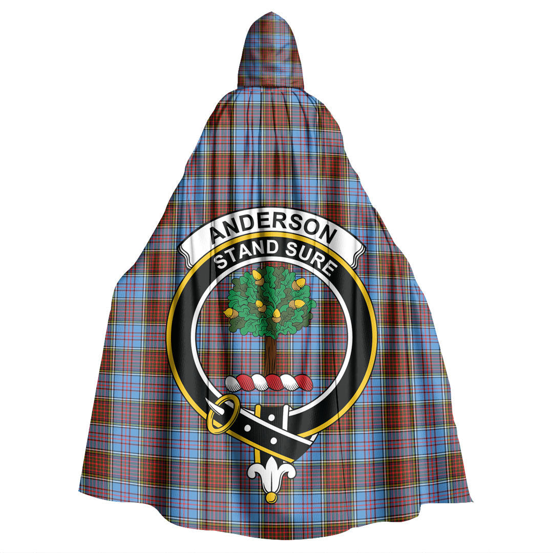 Anderson Modern Tartan Crest Hooded Cloak