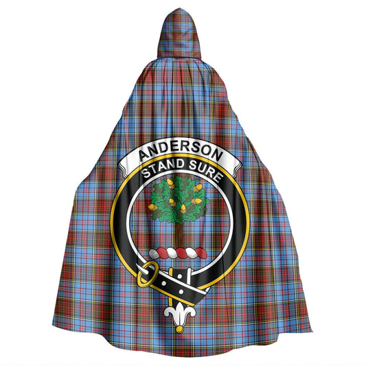 Anderson Modern Tartan Crest Hooded Cloak