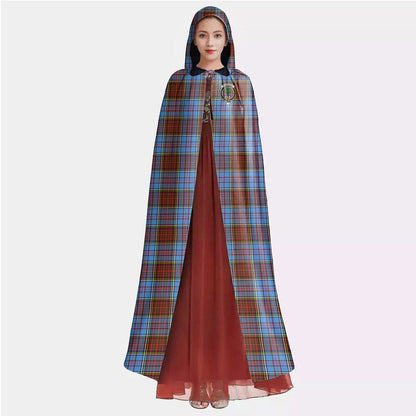 Anderson Modern Tartan Crest Hooded Cloak