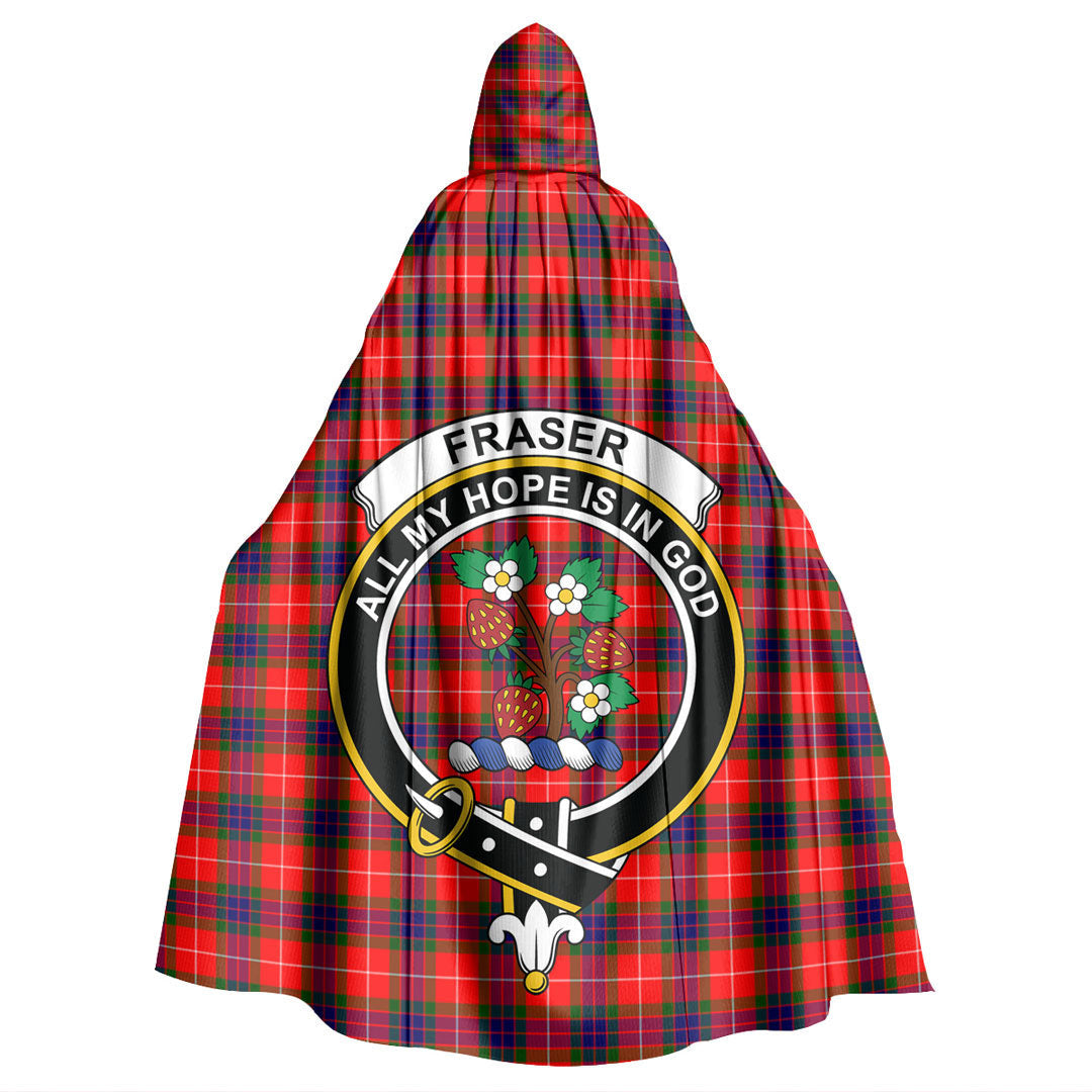 Fraser Modern Tartan Crest Hooded Cloak