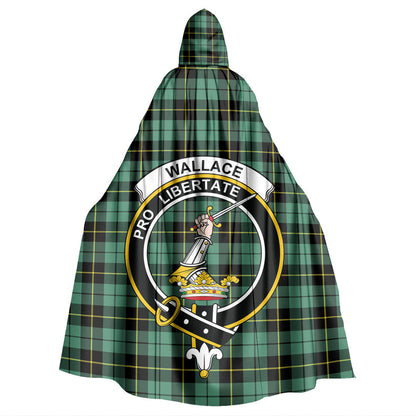 Wallace Hunting Ancient Tartan Crest Hooded Cloak