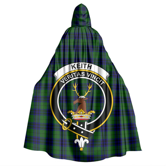 Keith Modern Tartan Crest Hooded Cloak