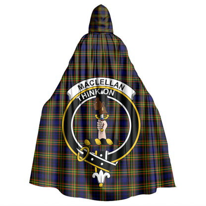 MacLellan Modern Tartan Crest Hooded Cloak