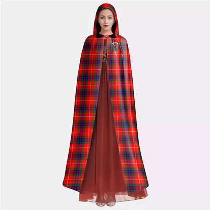 Fraser Modern Tartan Crest Hooded Cloak