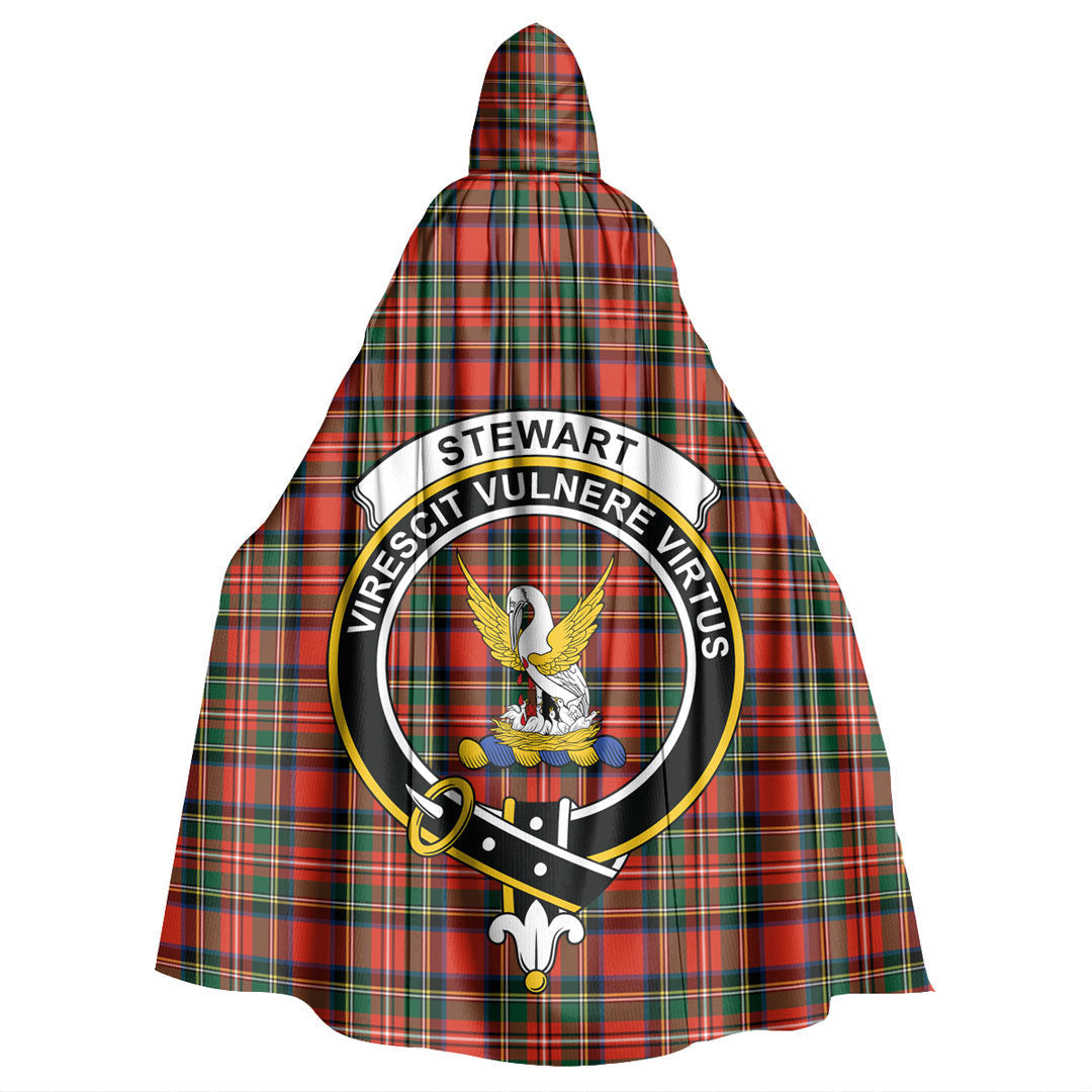 Stewart Royal Modern Tartan Crest Hooded Cloak