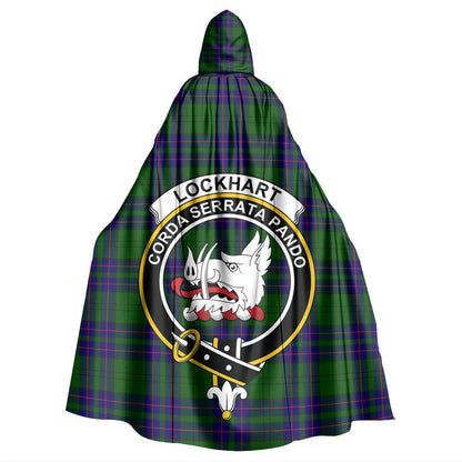 Lockhart Modern Tartan Crest Hooded Cloak