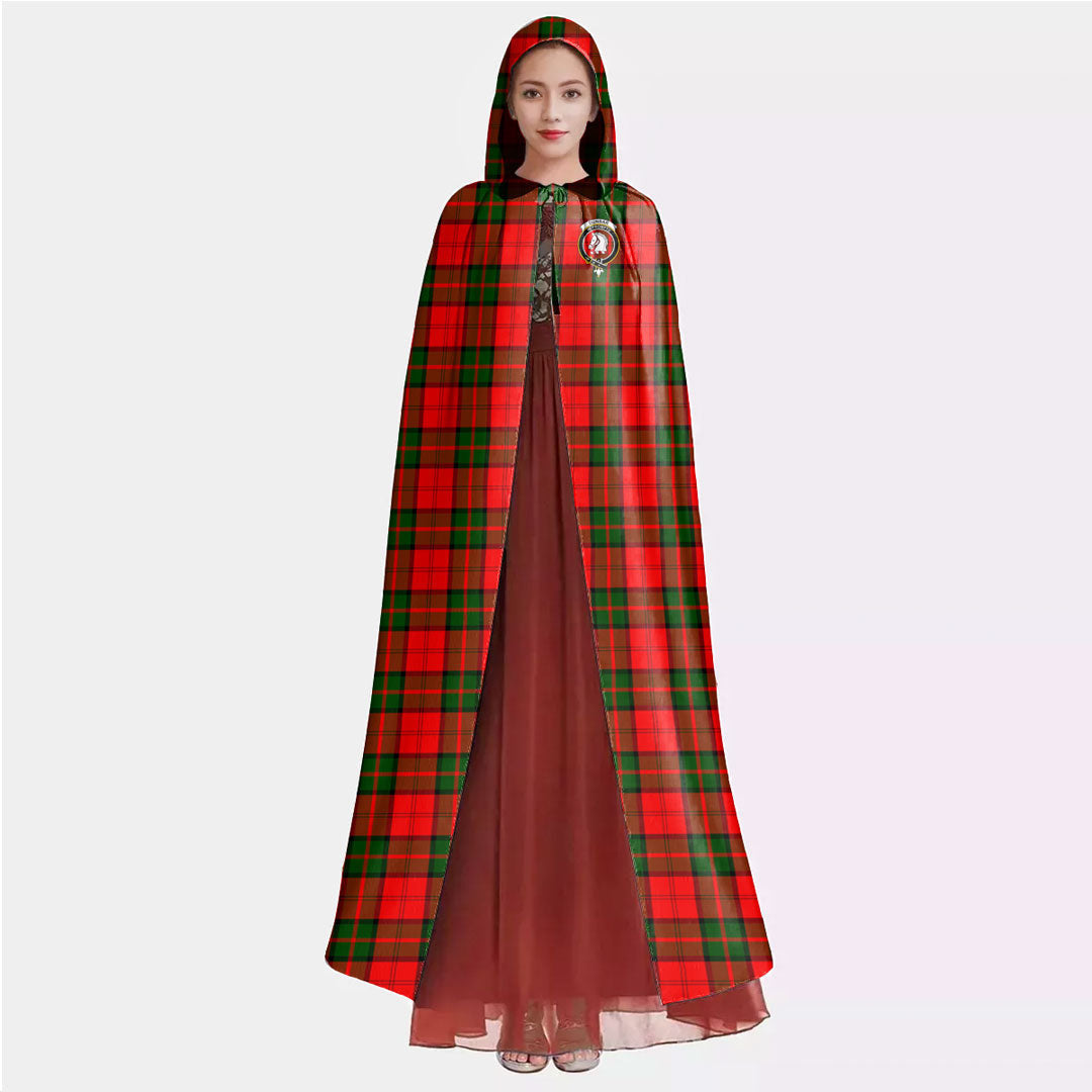 Dunbar Modern Tartan Crest Hooded Cloak