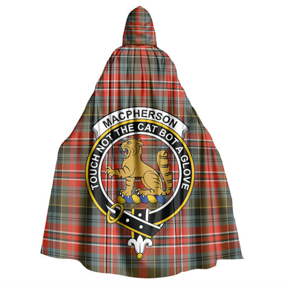 MacPherson Weathered Tartan Crest Hooded Cloak