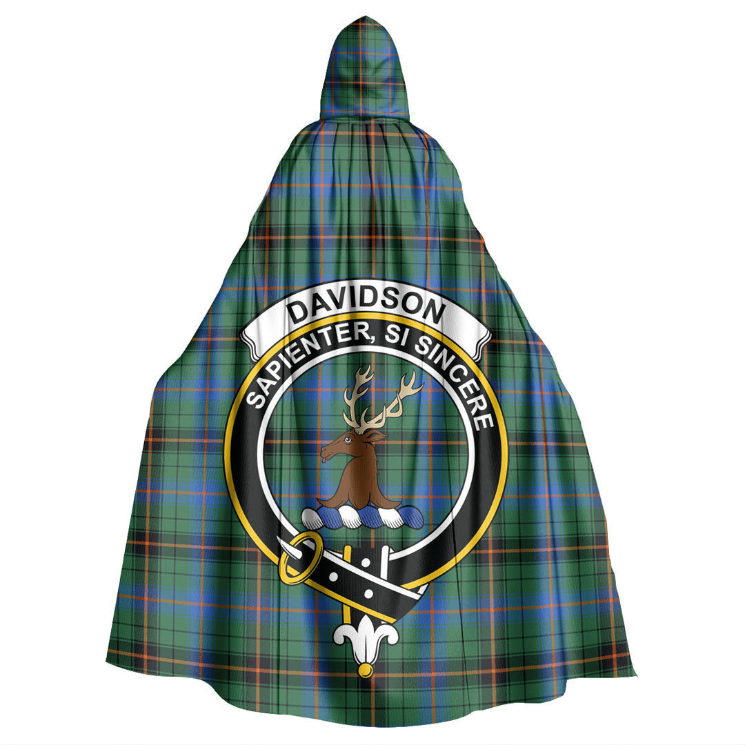 Davidson Ancient Tartan Crest Hooded Cloak