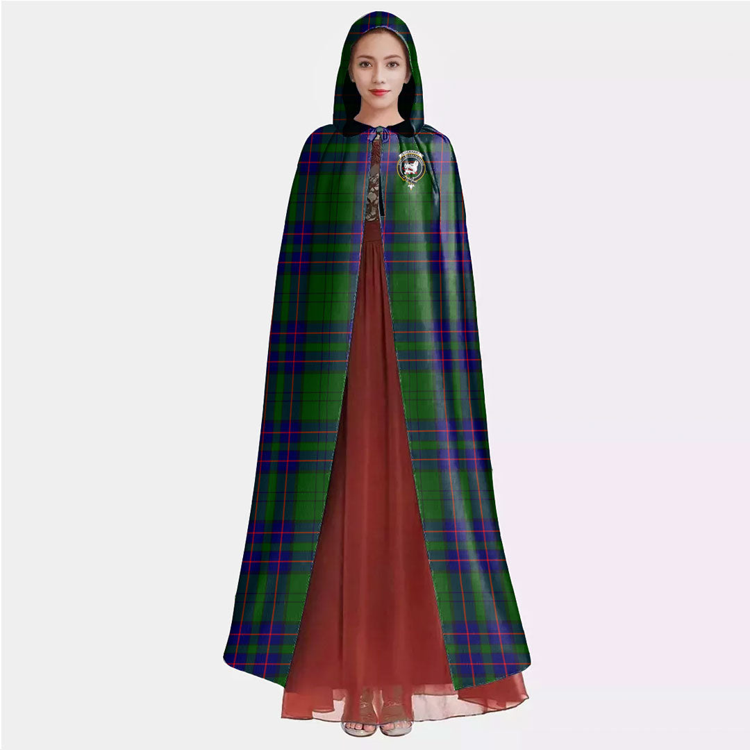 Lockhart Modern Tartan Crest Hooded Cloak