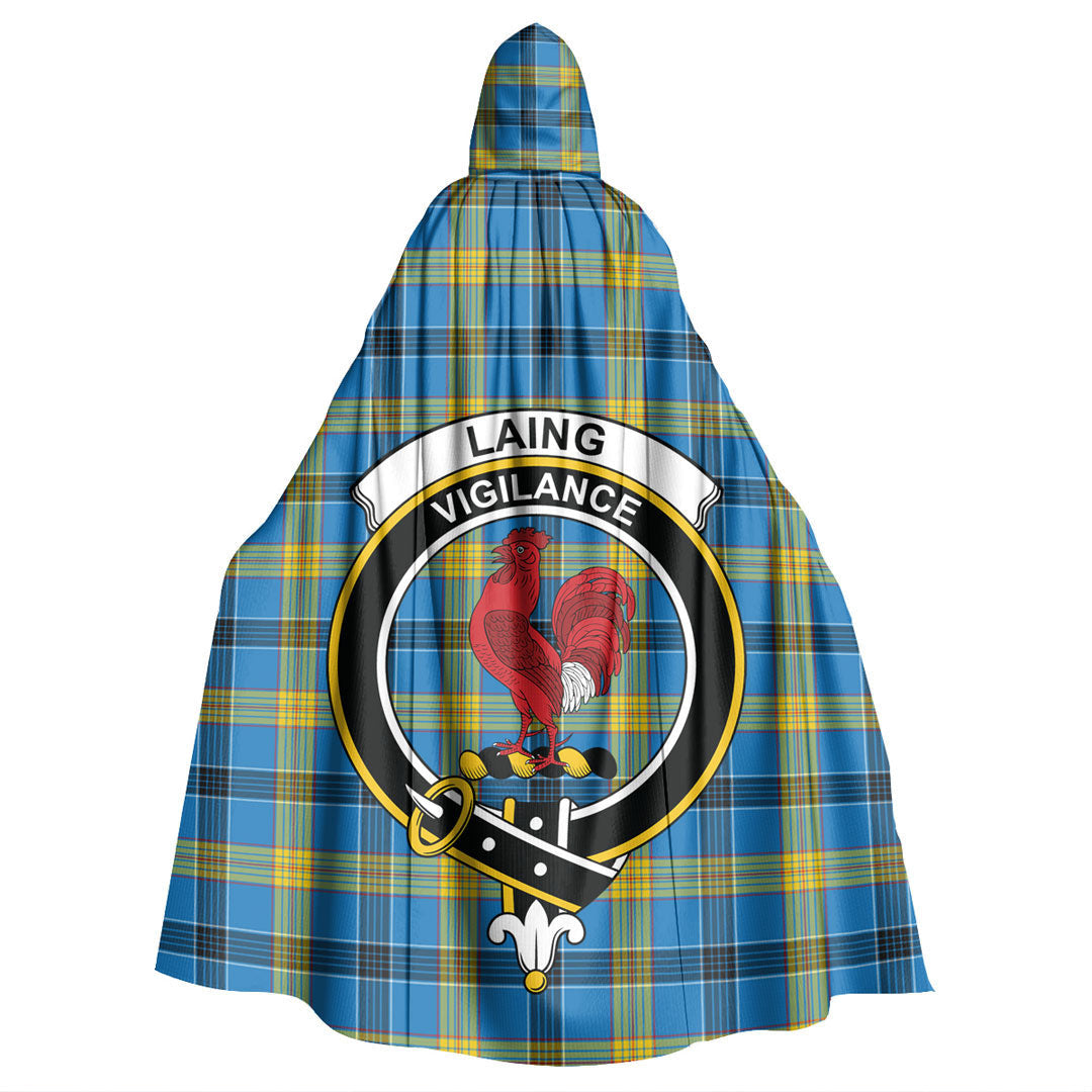 Laing Tartan Crest Hooded Cloak