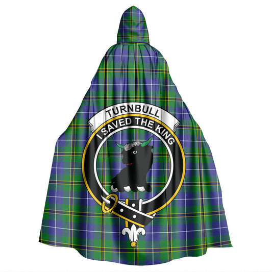 Turnbull Hunting Tartan Crest Hooded Cloak