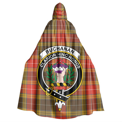 Buchanan Old Set Weathered Tartan Crest Hooded Cloak