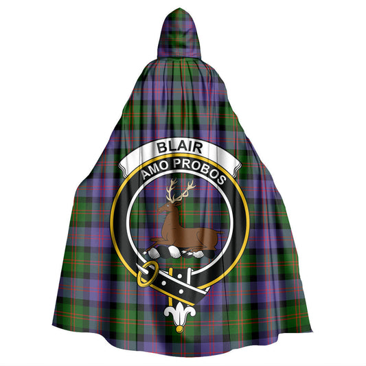 Blair Modern Tartan Crest Hooded Cloak