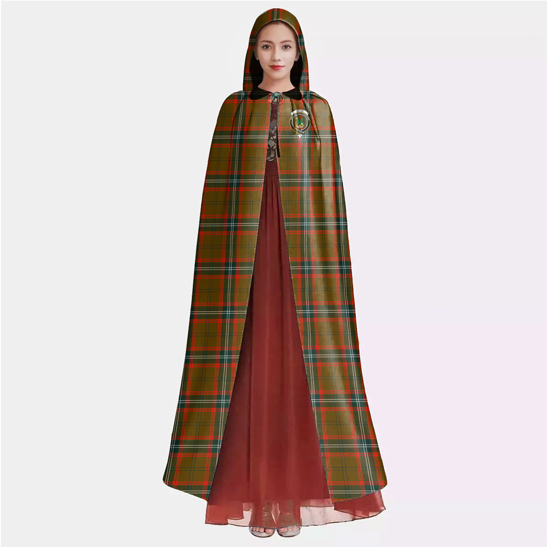 Seton Hunting Modern Tartan Crest Hooded Cloak