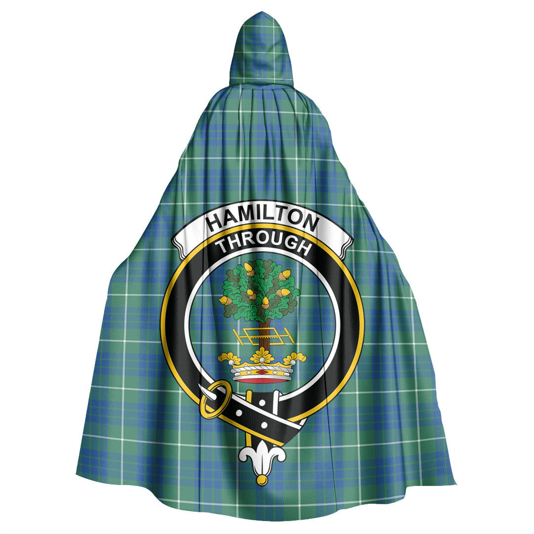 Hamilton Hunting Ancient Tartan Crest Hooded Cloak